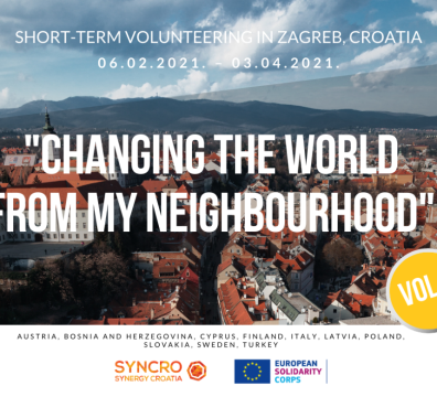 OPEN CALL FOR 1 VOLUNTEER for 2 MONTHS ESC/EVS in ZAGREB, CROATIA