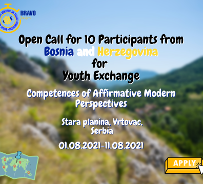 Open Call for 10 Participants from Bosnia and Herzegovina for Youth Exchange in Stara Planina, Vrtovac, Serbia