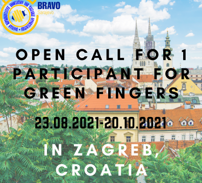 Open Call for 1 Participant from Bosnia and Herzegovina for Short-term volunteering “GREEN FINGERS” in Zagreb, Croatia