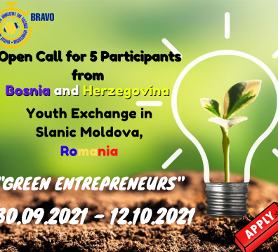 Open Call for 5 Participants from Bosnia and Herzegovina for Youth Exchange in Slanic Moldova, Romania – Green Entrepreneurs