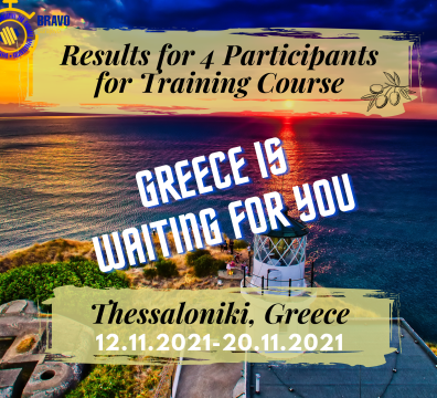 Results for 4 Participants for Training Course in Thessaloniki, Greece