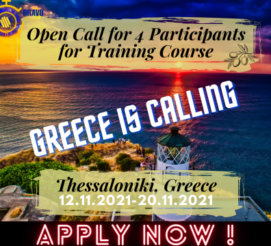 Open Call for 4 Participants for Training Course in Thessaloniki, Greece