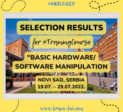 Selection Results for Training Course “BASIC HARDWARE/SOFTWARE MANIPULATION”