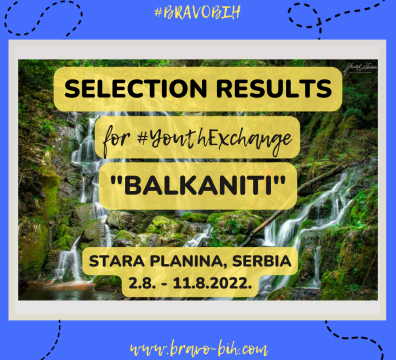 Selection Results for Youth Exchange in Stara Planina, Serbia