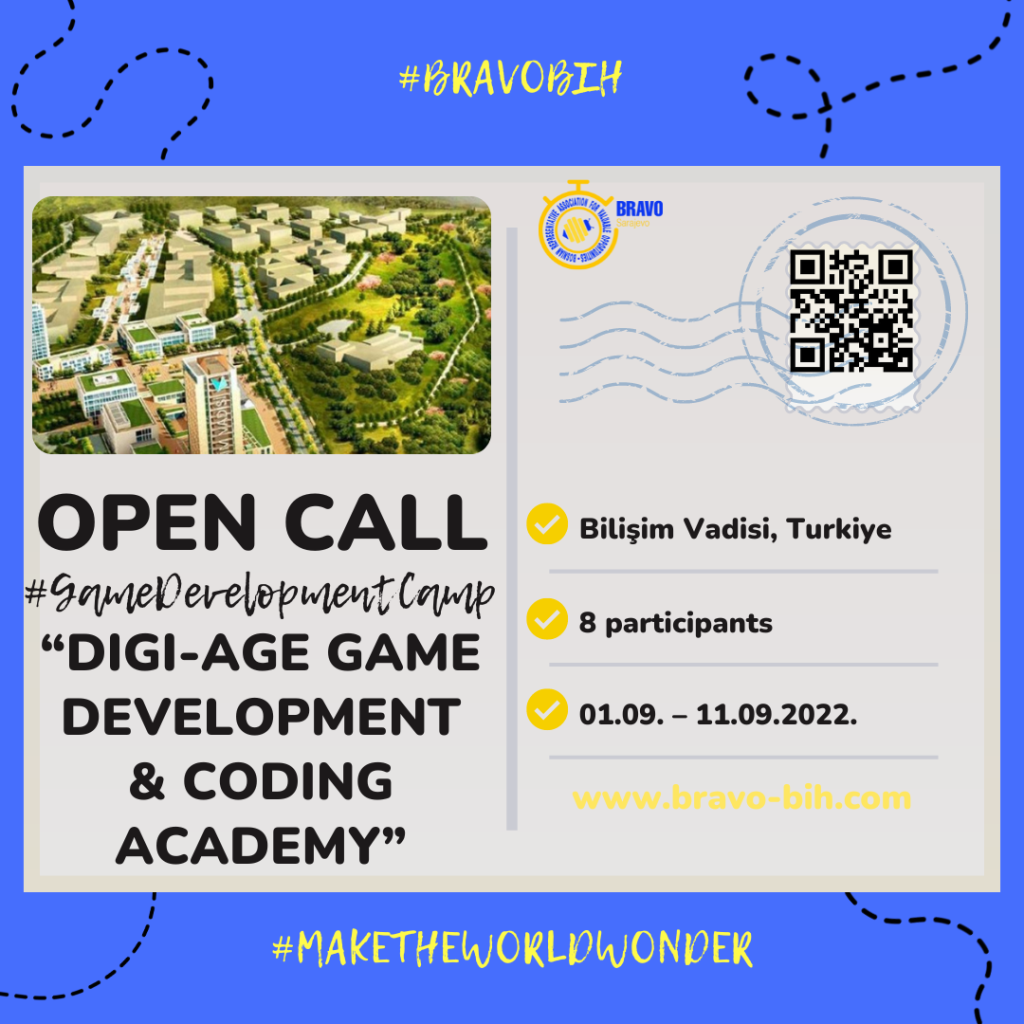 Open Call for 8 Participants for Game Development Camp in Bilişim Vadisi,  Istanbul, Turkiye – BRAVO BiH