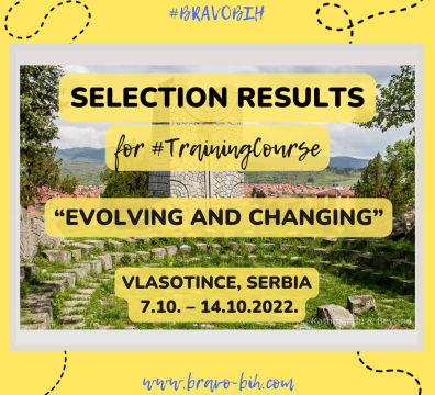 Selection Results for 3 Participants for Training Course in Vlasotince, Serbia