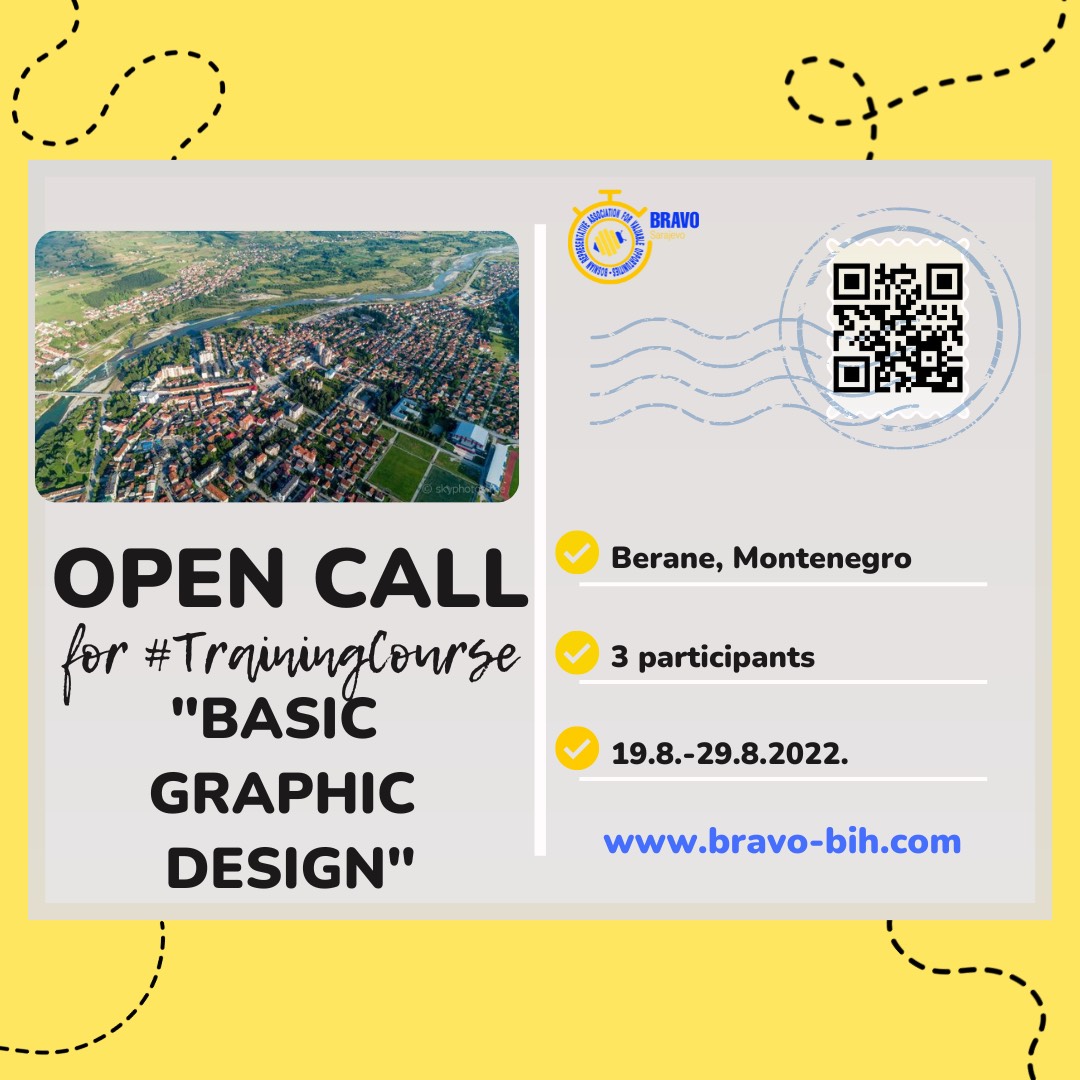 Open Call for 3 Participants for TC 2 – Basic Graphic Design in Berane, Montenegro