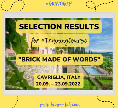 Selection Results for 4 participants for Training Course in Cavriglia, Italy