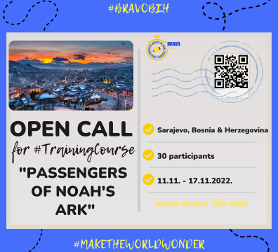 Open call for 30 participants for the project “Passengers of NOAH’s Ark” – Sarajevo, Bosnia and Herzegovina