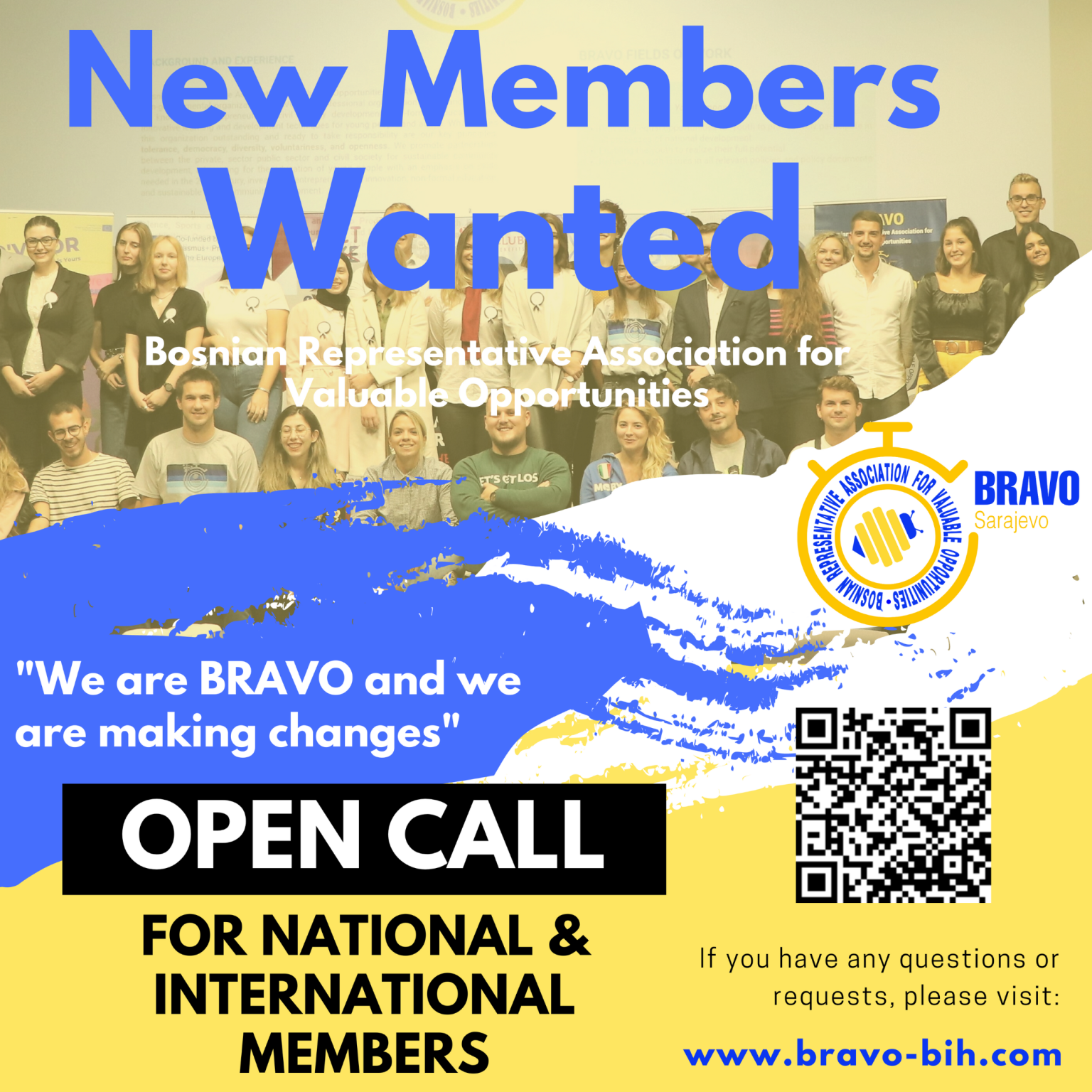 OPEN CALL FOR NEW BRAVO MEMBERS National and International BRAVO BiH
