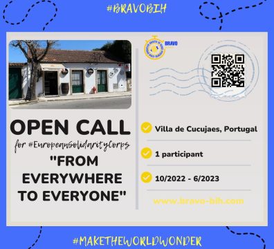 Open call for long-term ESC opportunity ”From Everywhere to everyone” in Vila de Cucujães, Portugal – 1 volunteer