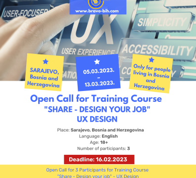 Open Call for 3 Participants for Training Course in Sarajevo, Bosnia and Herzegovina