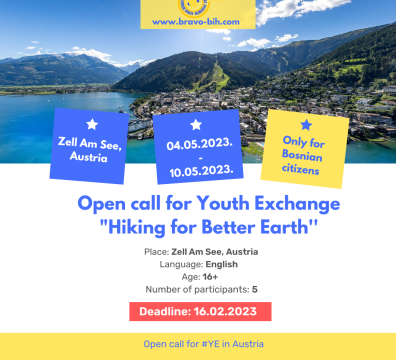 Open Call for 5 participants for Youth Exchange in Austria
