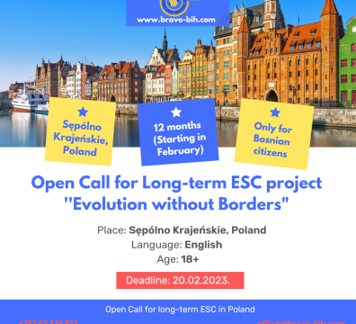 Open call for 1 participant for long-term ESC project „Evolution without Borders“ in <strong>Sępólno Krajeńskie, Poland</strong>