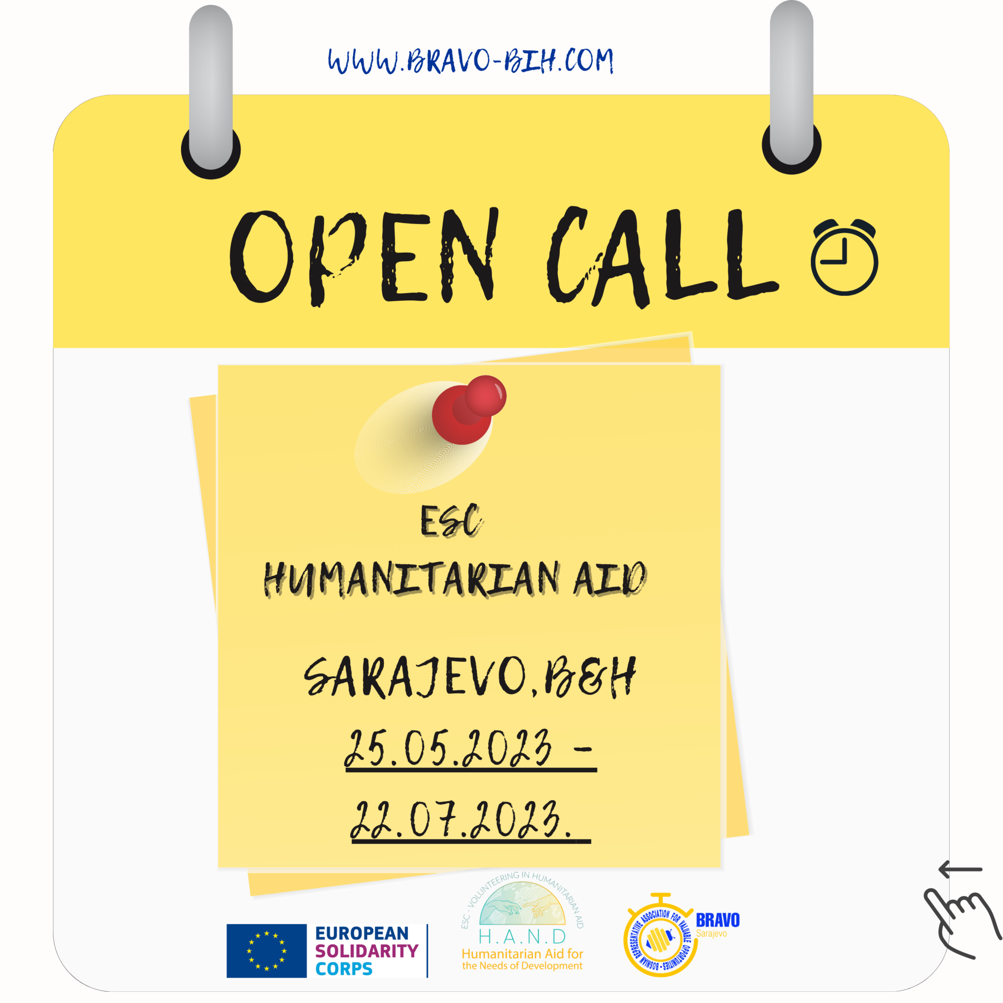 Open call for 10 volunteers from all over Europe for ESC HUMANITARIAN AID project: „H.A.N.D.“