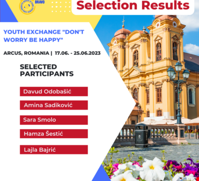 Selection results for Youth Exchange ”Don’t Worry Be Happy”