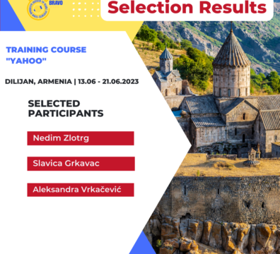 Selection Results for Training Course ‘’YAHOO’’ in Armenia