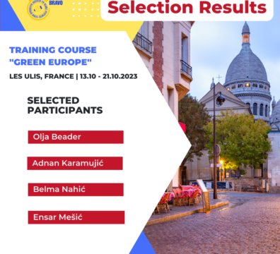 Selection results for Training Course ”Green Europe” in Les Ulis, France