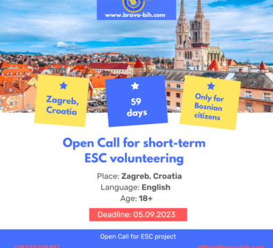 Open Call 2 Volunteers for Short-Term ESC Volunteering Project In Zagreb, Croatia