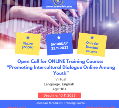 Open call for 45 participants for the Training Course “Promoting Intercultural Dialogue Online Among Youth” VIRTUAL