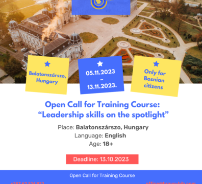 Open call for 5 participants for Training Course ”Leadership skills on the spotlight” in Hungary