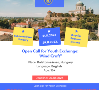 Open Call for 5 Participants for Youth Exchange ”Mind Craft” in Hungary