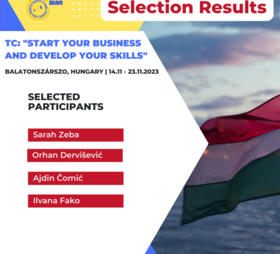 Selection results for Training Course ”Start your business and develop your skills”