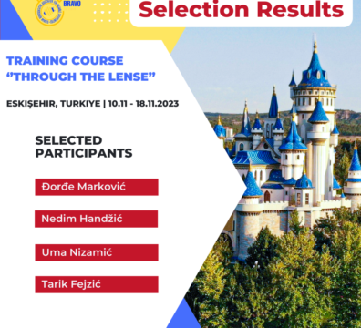 Selection results for the Training Course ”Through the Lens” in Eskişehir, Turkiye