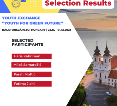 Selection results for Youth Exchange ”Youth for Green Future”