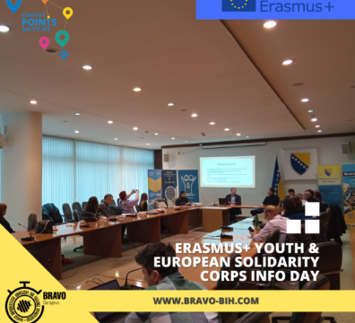 BRAVO u suradnji s Ministarstvom Civilnih poslova i Nacionalnom kancelarijom za Erasmus+ organizovao Erasmus+ i ESC info dan