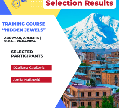 Selection Results for Training Course “Hidden Jewels” in Abovyan, Armenia