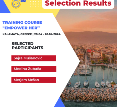 Selection Results for Training Course “Empower Her“ in Kalamata, Greece