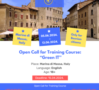Open Call for 3 Participants for Training Course in Tuscany, Italy