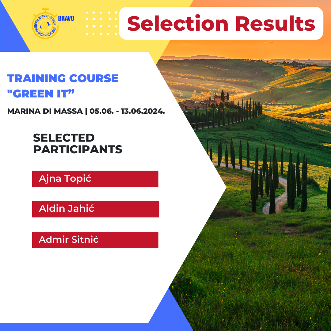 Selection Results for Training Course “Green IT“ in Marina di Massa, Italy