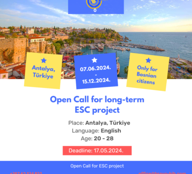 Open Call for ESC Volunteering Project in Antalya, Türkiye