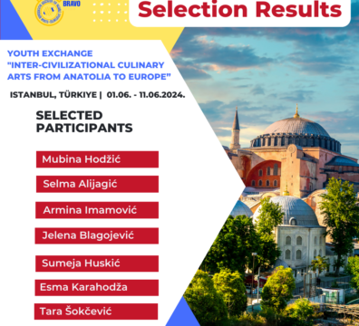 Selection Results for Youth Exchange “Inter Civilizational Culinary Arts From Anatolia to Europe”