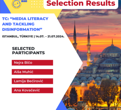 Selection Results for Training Course “MEDIA LITERACY AND TACKLING DISINFORMATION” in Istanbul, Türkiye