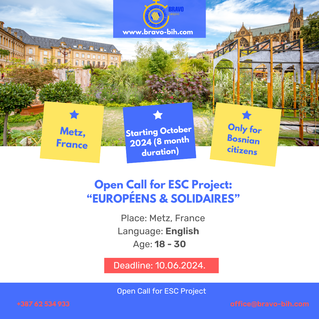 Open Call for European Solidarity Corps Project in Metz, France