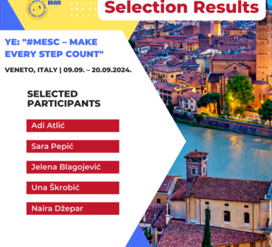 Selection Results for Youth Exchange “#MESC – MAKE EVERY STEP COUNT” in Veneto, Italy