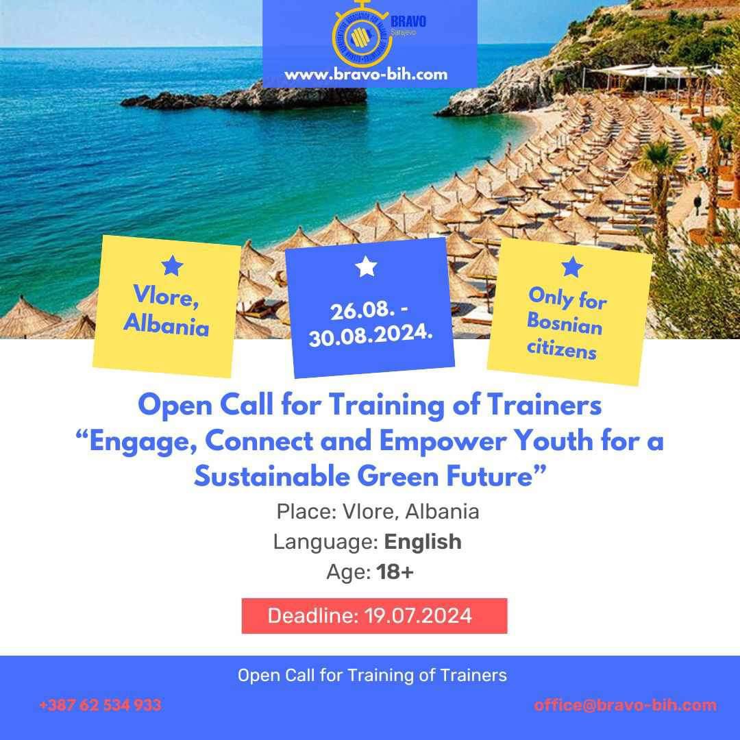 Open Call for 5 Participants for Training of Trainers in Vlore, Albania