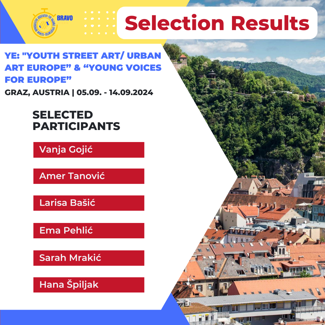 Selection Results for Youth Exchange “Youth Street Art/Urban Art Europe” & “Young Voices for Europe” in Graz, Austria