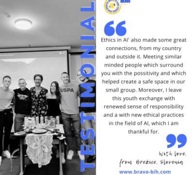 Testimonials: Youth Exchange “What about ethics in AI?“ in Brežice, Slovenia