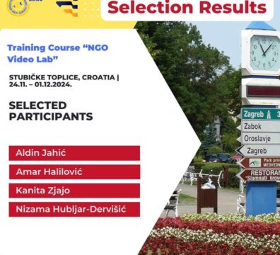 Selection Results for Training Course “NGO Video Lab” in Stubičke Toplice, Croatia