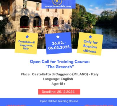 Open Call for Training Course “The Greench” in Castelletto di Cuggiono (Milan), Italy