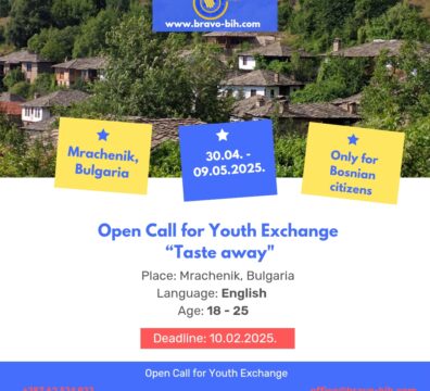 Open Call for Youth Exchange “Taste Away” in Mrachenik, Bulgaria