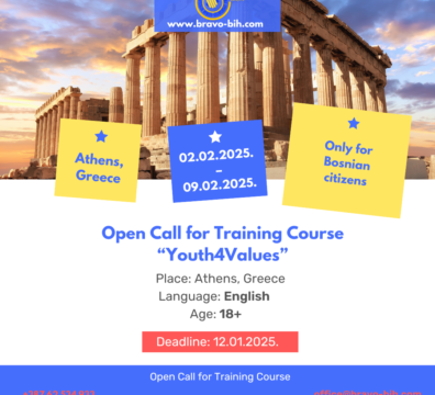 Open Call for Training Course Training Course “Youth4Values” in Athens, Greece