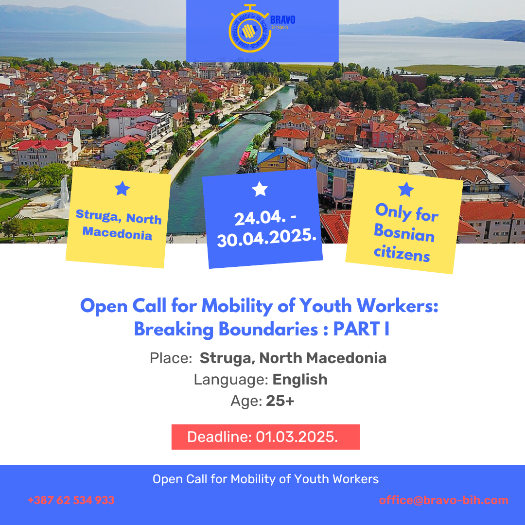 Open Call for Mobility of YouthWorkers: Breaking Boundaries – PART I