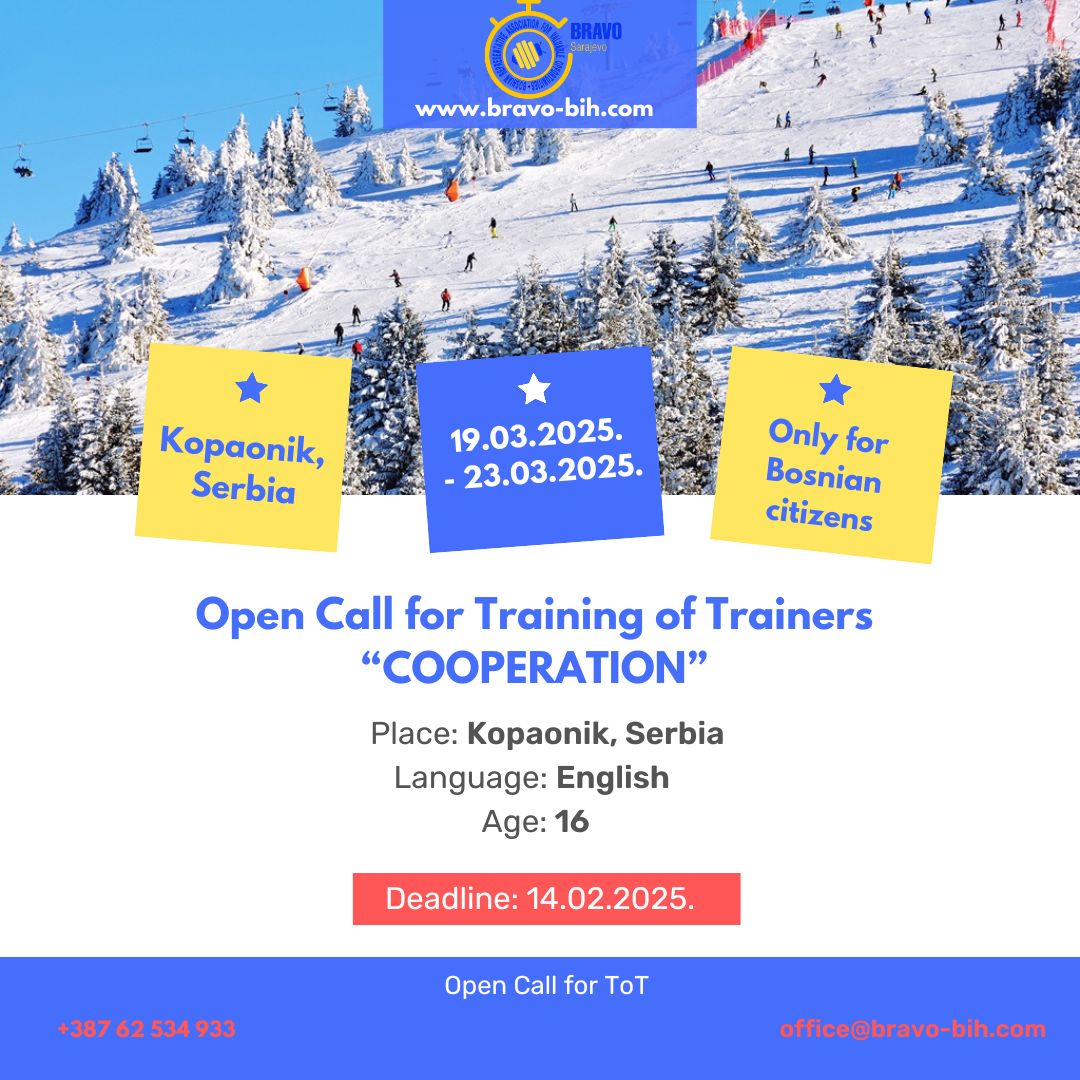 Open call for 5 participants for Training of Trainers: “COOPERATION” in Kopaonik, Serbia