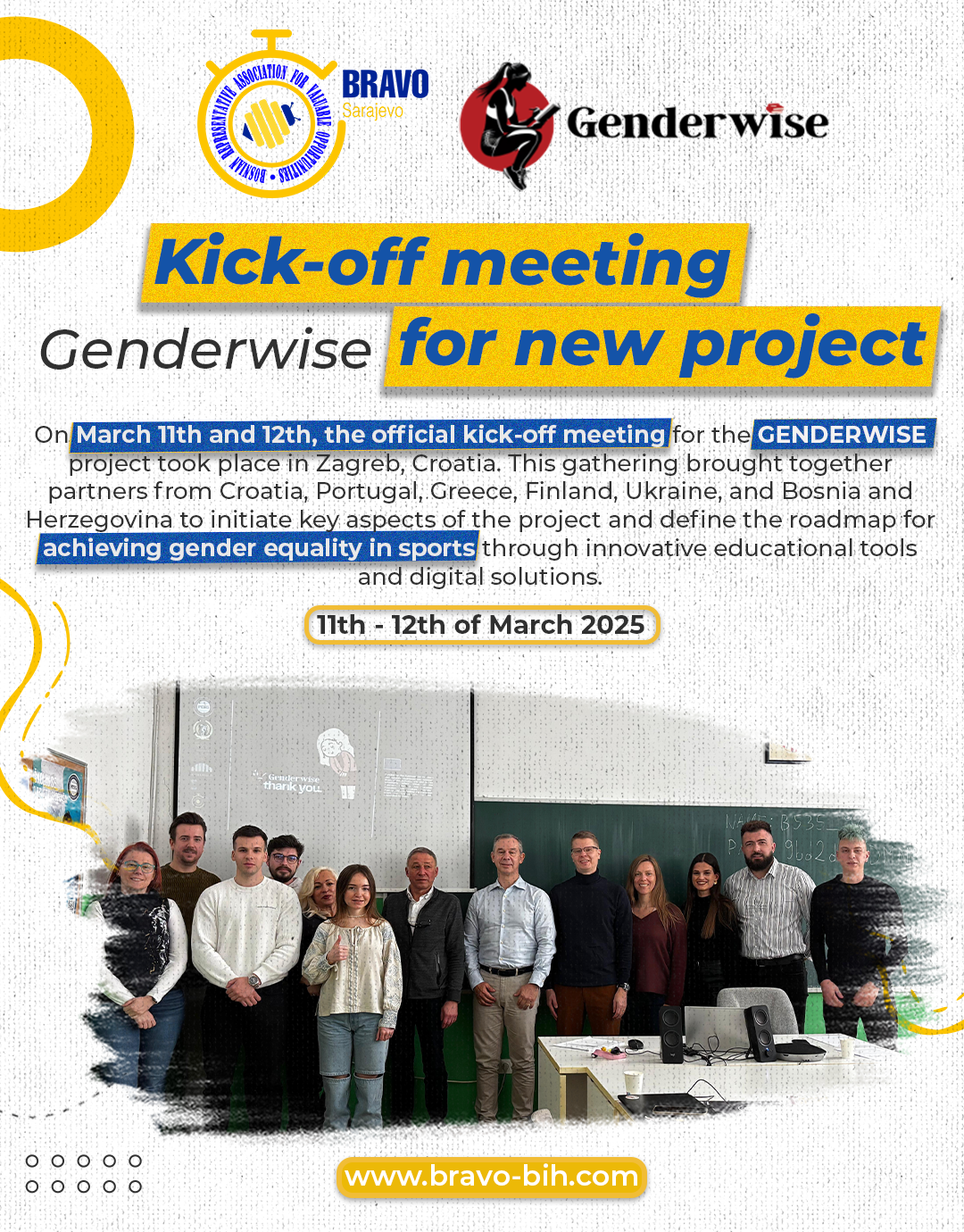 GENDERWISE Kick-off Meeting in Zagreb: Advancing Gender Equality in Sports