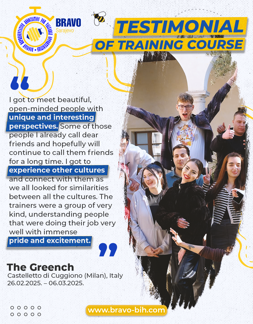 Testimonials of Training Course “The Greench”